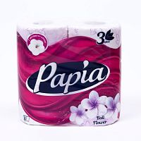 т.бумага Papia 3сл 4 рул. Цветы Бали
