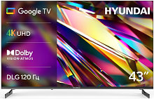 Телевизор LED Hyundai 43" H-LED43BU7011 Smart Google TV Frameless Metal черный/4K Ultra HD/60Hz/DVB-