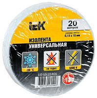 Изолента ПВХ 0.13х15мм (рул.20м) бел. IEK UIZ-13-10-K01