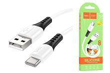 USB кабель для USB Type-C 1.0м HOCO X82 силиконовый (белый) 3.0A