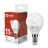 Лампа светодиодная LED-ШАР-VC 11Вт шар 4000К нейтр. бел. E14 1050лм 230В IN HOME 4690612020594