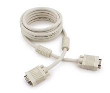 Кабель VGA Premium Cablexpert CC-PPVGA-10, 15M/15M, 3.0м, тройной экран, феррит.кольца, пакет
