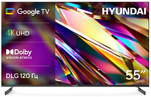 Телевизор LED Hyundai 55" H-LED55BU7011 Smart Google TV Frameless Metal черный/4K Ultra HD/DVB-T/60H
