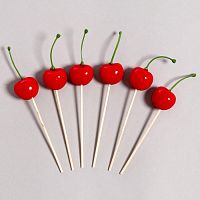 Шпажки "Вишня", набор 6 шт, цвет красный   9496654