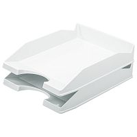 Лоток горизонтальный для бумаг КОМПЛЕКТ 2шт., BRAUBERG "Modern", 346х254х61 мм, белый, 238026