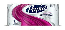 PAPIA Туалетная бумага Белая 3 слоя 8 рулонов