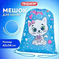 Мешок для обуви ПИФАГОР, 1 отделение, 42х34 см, Yummy cupcake, 271603