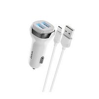 АЗУ Micro USB 2 USB выхода (2400mAh) HOCO Z40 (белый