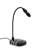 Микрофон настольный конденсаторный Gembird M-05RGB, подсветка RGB, черный 23453
