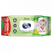 Ultra Fresh салфетки влажные детские Aloe 150шт с клапаном