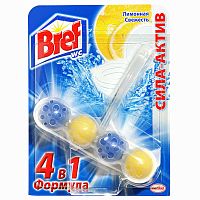 БРЕФ Гигиенический блок для очистителя унитаза Сила актив Лимонная свежесть, шарики, 51 г, АКЦИЯ!!! 