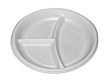 Тарелка 3-х секц. белая одн. Д205 12шт /40