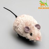 Мышь заводная меховая малая, 8,5 см, серая 3557470