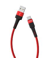 Дата-кабель USB - TypeC, нейлон, 1.2м. Цвет:красный (TFN,TFN-С-ENV-AC1 MRD)