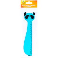 Линейка 15см Мульти-Пульти, "Панда", пластиковая, прозрачная, голубая,  европодвес 