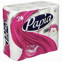 Туалетная бумага 3сл 32шт PAPIA *3