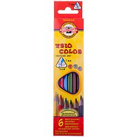 Карандаши Koh-I-Noor "TrioColor", 06цв., трехгран., заточен., европодвес