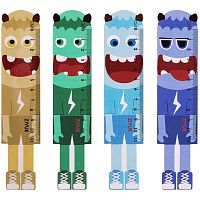 Линейка деревянная MESHU "Monsters", 11см, ассорти, европодвес