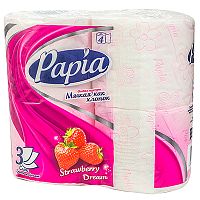 т.бумага Papia 3сл 4 рул(14 шт.в уп.) Клубничная мечта