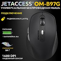 Беспроводная мышь JETACCESS OM-B97G Black (1600DPI, 2,4Ггц, батарейка АА) цвет: черный