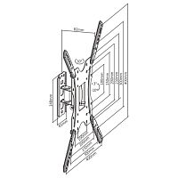 Кронштейн для телевизора Ultramounts UM859 черный 32"-55" макс.30кг настенный поворот и наклон