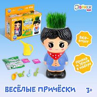 ЭВРИКИ Набор для опытов "Веселые прически, выращиваем травку", мальчик   7384558