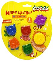 Набор воск. мелков Каляка-Маляка ЗВЕРЯТА 6 цв. фигурный 40 мм