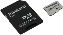 Флеш карта microSD 256Gb Transcend microSDXC Class 10 UHS-I U3, V30, A1, (SD адаптер), TLC <TS256GUS