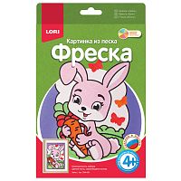 Фреска-картина из песка "Зайка", цветной песок, самоклеющаяся основа, LORI, Пз/Ф-001