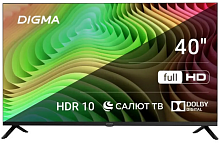 Телевизор LED Digma 40" DM-LED40SBB36 Smart Салют ТВ Frameless Metal черный/FULL HD/60Hz/DVB-T/DVB-T