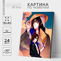 Картина по номерам на холсте с подрамником "Японский юноша" 30х40 см, в пленке 