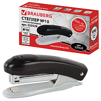 Степлер №10 BRAUBERG "Original", до 12 листов, с антистеплером, черный, 222529