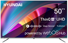 Телевизор LED Hyundai 50" H-LED50BU7100 Smart WebOS Frameless Metal серый/серый/4K Ultra HD/DVB-T/60