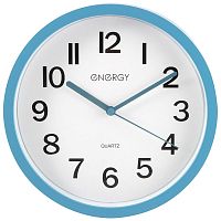 Часы настенные Energy ЕС-139 Синие, 22*3,8 см (круглые) плавный ход,пластик, 1*АА нет в компл 102261
