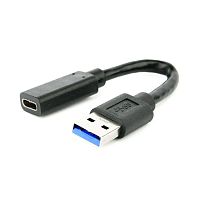 Кабель-переходник USB3.0 Cablexpert A-USB3-AMCF-01, AM/Type-C(F), медь, 5Гбит/с, QC3.0, Pro, 0.1м, ч