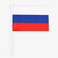 Флаг России, 30 х 45 см, шток 60 см, полиэфирный шёлк   