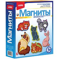Набор для изготовления магнитов из гипса Lori "Домашние кошки", картонная коробка