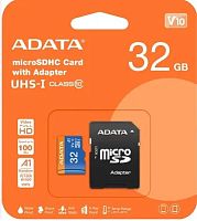Флеш карта microSDHC 32GB A-Data AUSDH32GUICL10A1-RA1 Premier Pro + adapter 