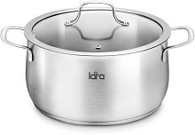 LR02-354 Кастрюля LARA (нерж) ПРОВАНС 24x12см 5.4л, индукционное дно, крышка