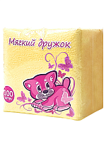 Салфетки бумажные Мягкий Дружок 100л желтые