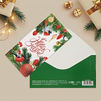 Конверт для денег «С Новым годом!», снегири, 16,5 × 8 см 