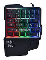 Игровой блок Оклик 701G IRON FIST черный USB for gamer LED (подставка для запястий)