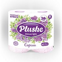 PLUSHE (ПЛЮШЕ) Бумага туалетная Deluxe 4 рулона 3 слоя 15м Сирень *12/