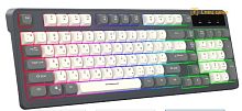 Клавиатура Оклик 731G серый/белый USB Multimedia for gamer LED каб.:1.5м 