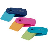 Ластик Faber-Castell "Sleeve Mini", прямоуг., 54*25*13мм, пласт футляр, ассорти (тренд цвета)