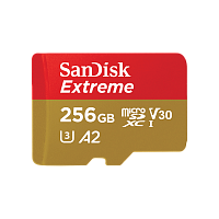 Карта памяти Micro SecureDigital 256Gb SanDisk Extreme microSDHC class 10 UHS-1 U3 V30 A2 (SDSQXAV-2