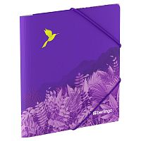 Папка для тетрадей на резинке Berlingo "Flower Art" А5+, 600мкм, с рисунком
