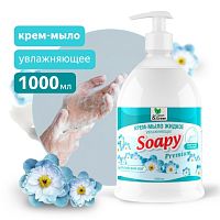 Крем-мыло жидкое "Soapy" Premium "альпийский луг" увлажн. с дозатором 1000 мл. Clean&Green CG8096