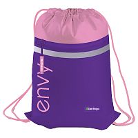 Мешок для обуви 1 отделение Berlingo "Envy", 360*470мм, светоотражающая лента, карман на молнии, роз