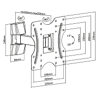 Кронштейн для телевизора Ultramounts UM897 черный 23"-42" макс.30кг настенный поворотно-выдвижной и 
